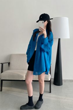 Summer Grapefruit Oversized Loose-Fitting Ramie Shirt for Women – Relaxed, Versatile, Slimming Style