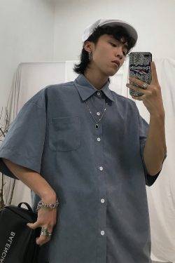 Summer Hong Kong Style Retro Short Sleeve Shirt - 8 Colors Casual Versatile Couple Top - Korean Fashion Inspired