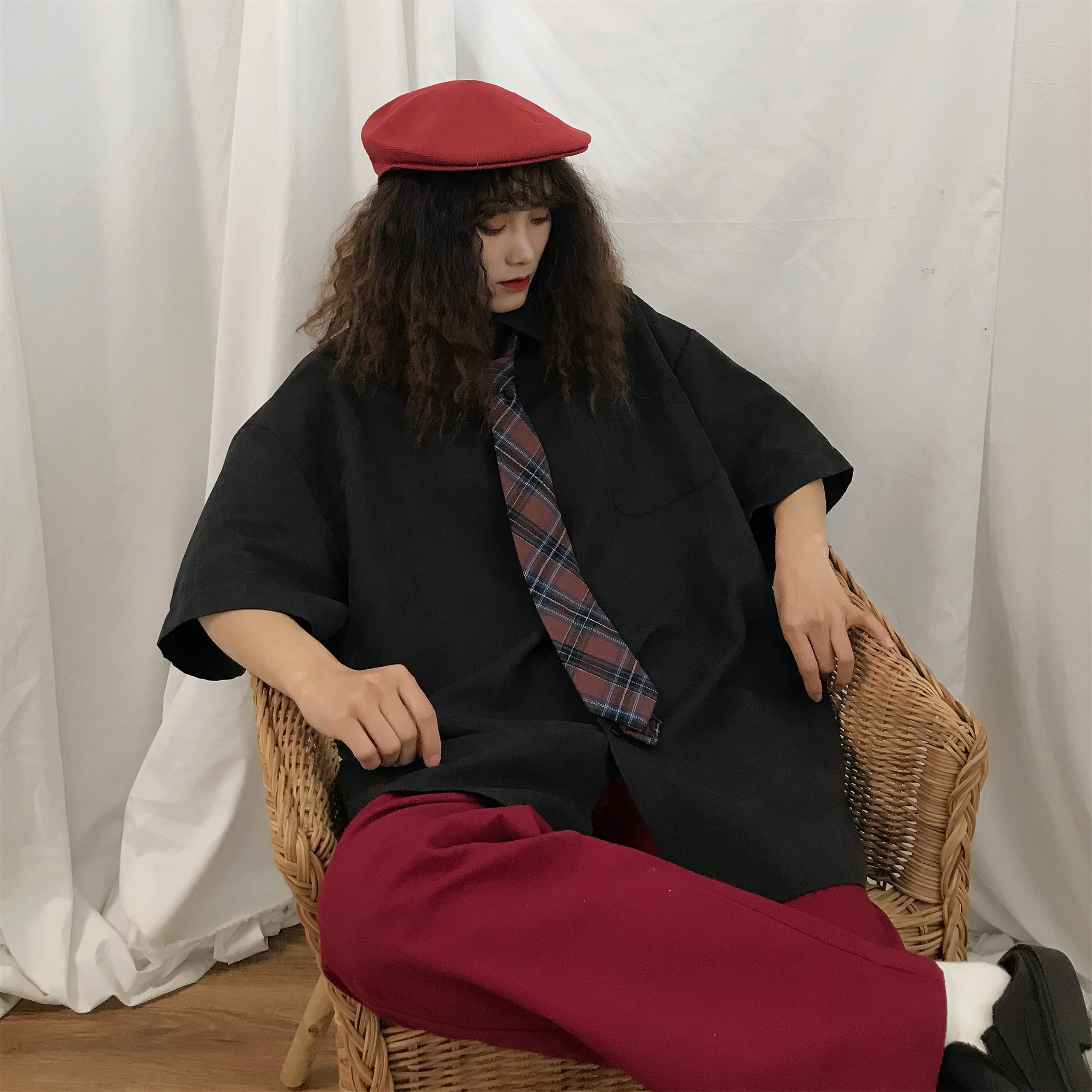 Summer Hong Kong Style Retro Short Sleeve Shirt - 8 Colors Casual Versatile Couple Top - Korean Fashion Inspired Summer Hong Kong Style Retro Short Sleeve Shirt - 8 Colors Casual Versatile Couple Top - Korean Fashion Inspired