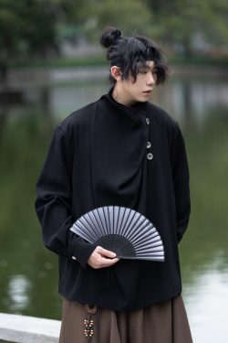 Summer Irregular Yohji Shirt for Men and Women, Niche Yamamoto Design, Chinese Style, Unique Fashion Top