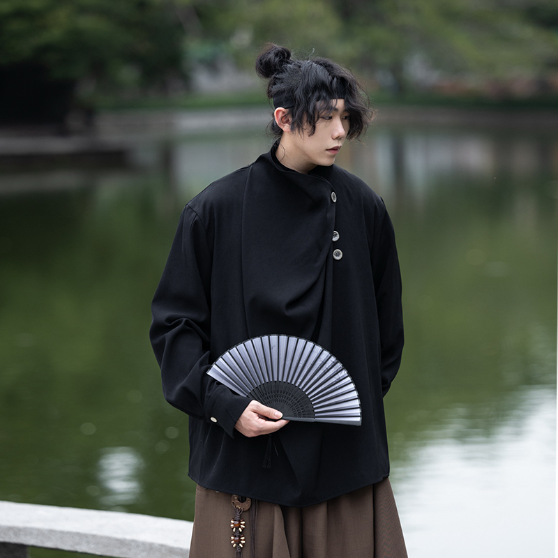 Summer Irregular Yohji Shirt for Men and Women, Niche Yamamoto Design, Chinese Style, Unique Fashion Top Summer Irregular Yohji Shirt for Men and Women, Niche Yamamoto Design, Chinese Style, Unique Fashion Top