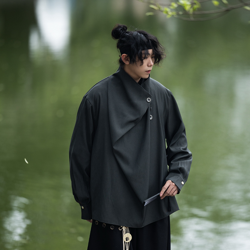 Summer Irregular Yohji Shirt for Men and Women, Niche Yamamoto Design, Chinese Style, Unique Fashion Top Summer Irregular Yohji Shirt for Men and Women, Niche Yamamoto Design, Chinese Style, Unique Fashion Top