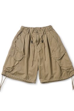 Summer Loose Fit Large Size Men's Cargo Shorts with Drawstring - Trendy Japanese Style Fashion for Casual Wear