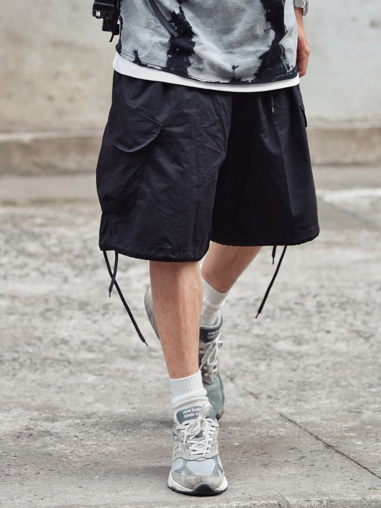 Summer Loose Fit Large Size Men's Cargo Shorts with Drawstring - Trendy Japanese Style Fashion for Casual Wear Summer Loose Fit Large Size Men's Cargo Shorts with Drawstring - Trendy Japanese Style Fashion for Casual Wear