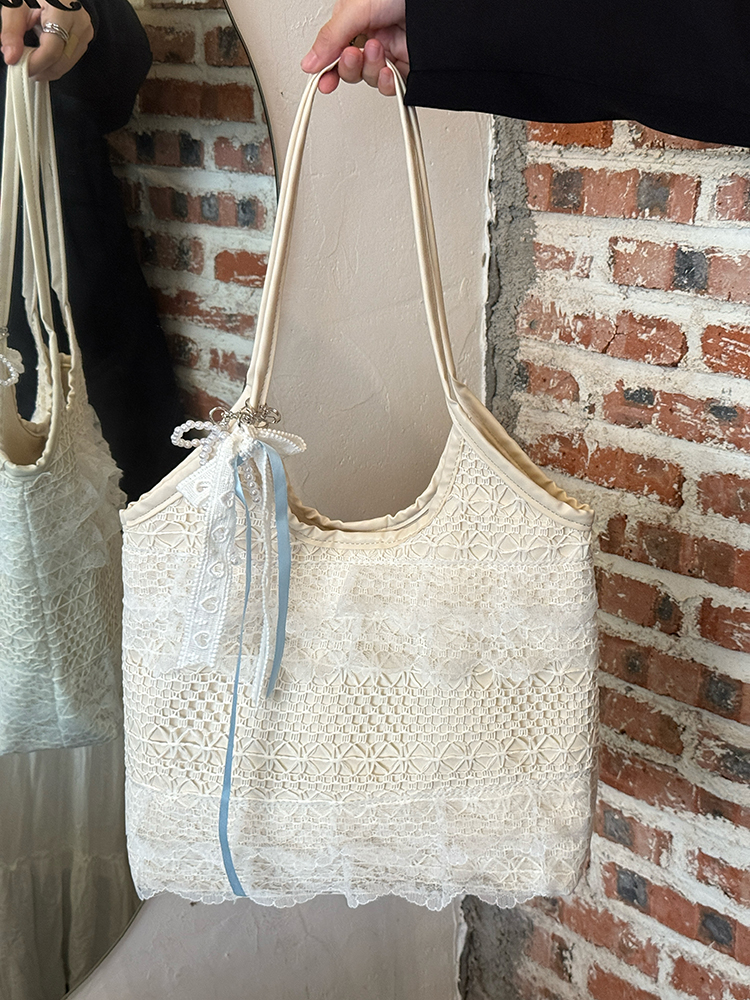 Summer Mesh Lace Tote Bag for Women - Large Capacity Leisure Commuting Shoulder Bag - Trendy 2025 Style Summer Mesh Lace Tote Bag for Women - Large Capacity Leisure Commuting Shoulder Bag - Trendy 2025 Style