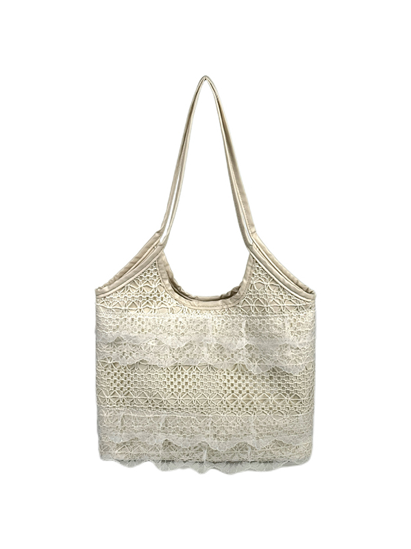 Summer Mesh Lace Tote Bag for Women - Large Capacity Leisure Commuting Shoulder Bag - Trendy 2025 Style Summer Mesh Lace Tote Bag for Women - Large Capacity Leisure Commuting Shoulder Bag - Trendy 2025 Style
