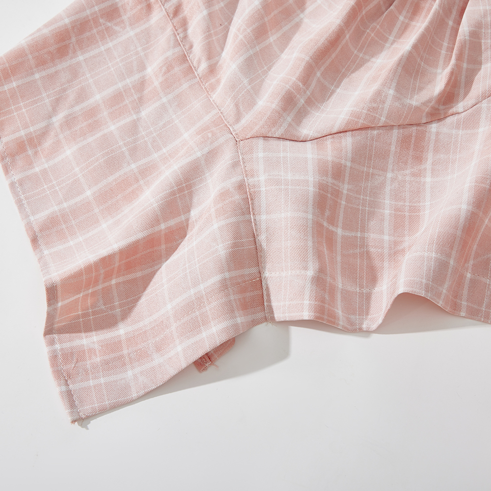 Summer Off-Shoulder Blue Checkered Vest with Irregular Ruffles - Women's Hong Kong Style Sleeveless Top Summer Off-Shoulder Blue Checkered Vest with Irregular Ruffles - Women's Hong Kong Style Sleeveless Top