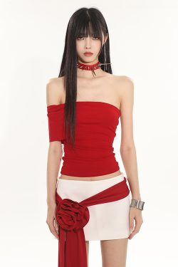 Summer Off-Shoulder Slim Fit Elastic One-Shoulder T-Shirt for Women - 2025 Vietnam Style, Niche Fashion