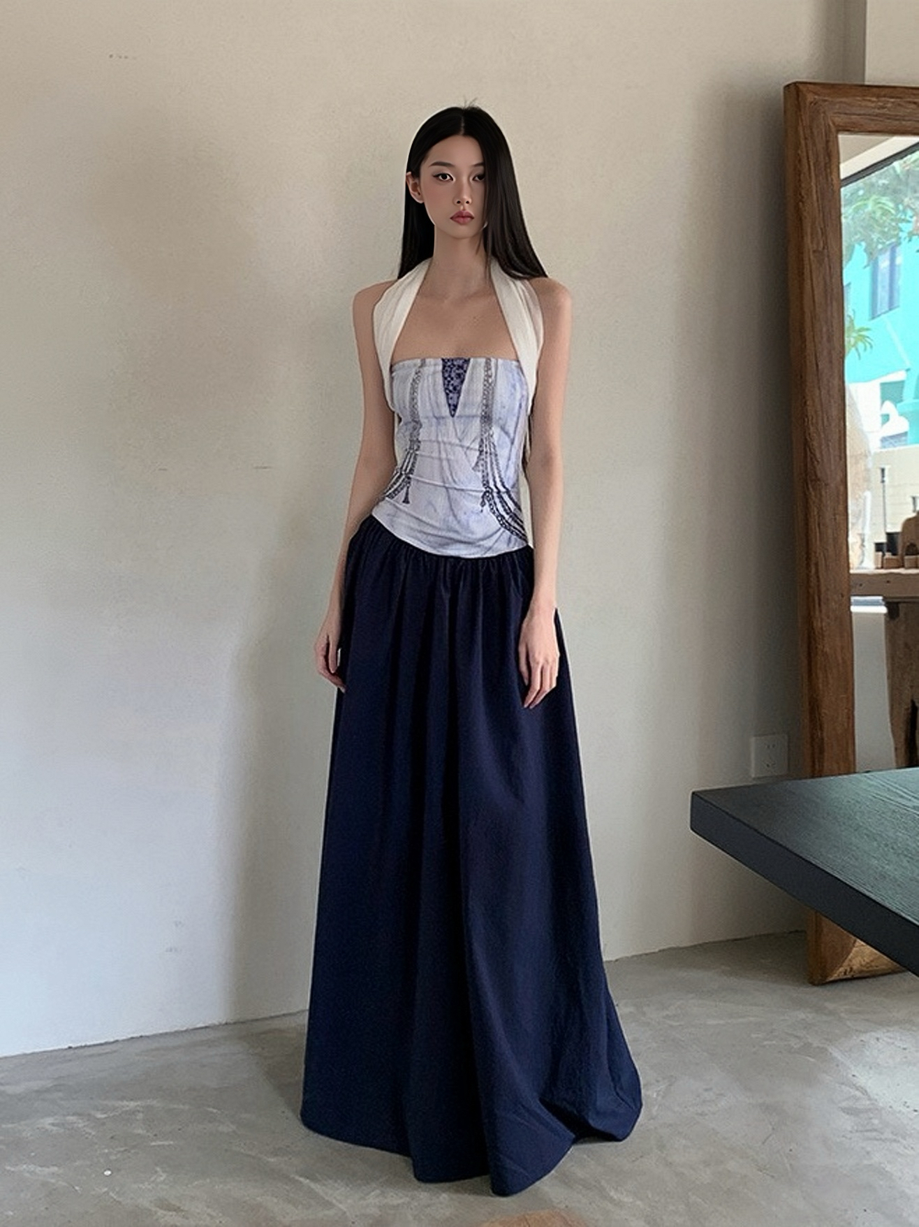 Summer Printed Patchwork Multi-Wear Long Strapless Dress for Versatile Style - Perfect for 90s and Y2K Fashion Summer Printed Patchwork Multi-Wear Long Strapless Dress for Versatile Style - Perfect for 90s and Y2K Fashion