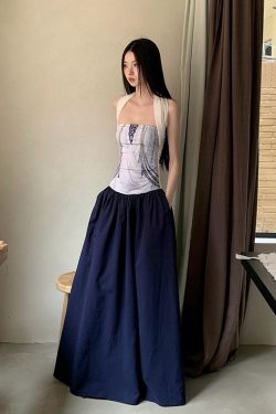 Summer Printed Patchwork Multi-Wear Long Strapless Dress for Versatile Style - Perfect for 90s and Y2K Fashion