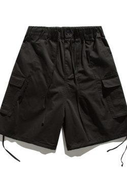 Summer Retro Khaki Cargo Shorts for Men and Women - Oversized Loose Multi-Pocket Straight Five-Point Pants