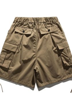 Summer Retro Khaki Cargo Shorts for Men and Women - Oversized Loose Multi-Pocket Straight Five-Point Pants