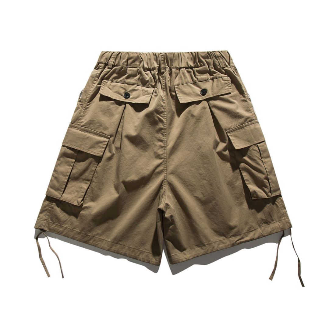 Summer Retro Khaki Cargo Shorts for Men and Women - Oversized Loose Multi-Pocket Straight Five-Point Pants Summer Retro Khaki Cargo Shorts for Men and Women - Oversized Loose Multi-Pocket Straight Five-Point Pants