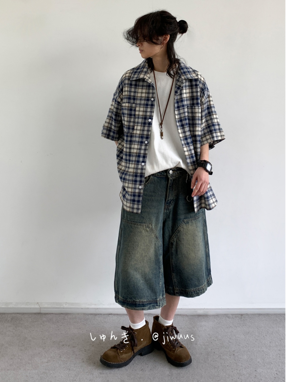 Summer Retro Plaid Short Sleeve Shirt for Men and Women - Casual Loose Fit College Style Work Shirt Summer Retro Plaid Short Sleeve Shirt for Men and Women - Casual Loose Fit College Style Work Shirt