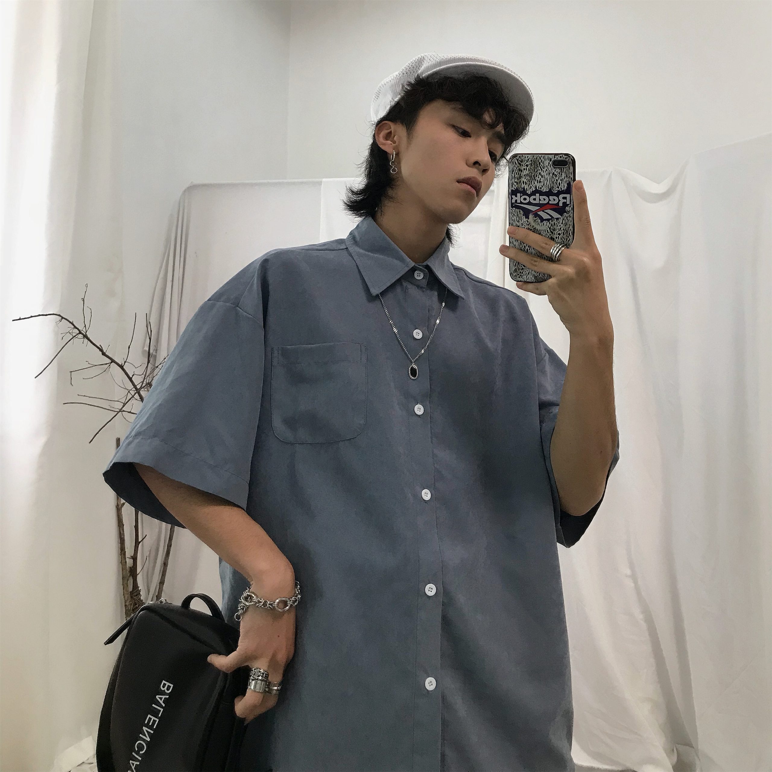 Summer Retro Short Sleeve Shirt in 8 Colors - Casual Hong Kong Style Couples Top, Versatile Korean Fashion Summer Retro Short Sleeve Shirt in 8 Colors - Casual Hong Kong Style Couples Top, Versatile Korean Fashion