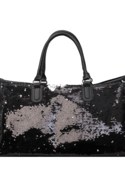 Summer Sequined Tote Bag for Women, Lightweight Large-Capacity Travel & Gym Bag, Stylish Short Trip Luggage