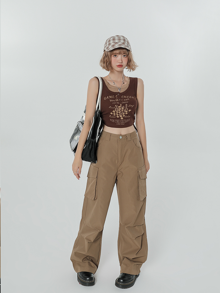 Summer Slim Fit Camisole T-Shirt - American Sweet Cool Style Sleeveless Fake Two-Piece Top for Women Summer Slim Fit Camisole T-Shirt - American Sweet Cool Style Sleeveless Fake Two-Piece Top for Women