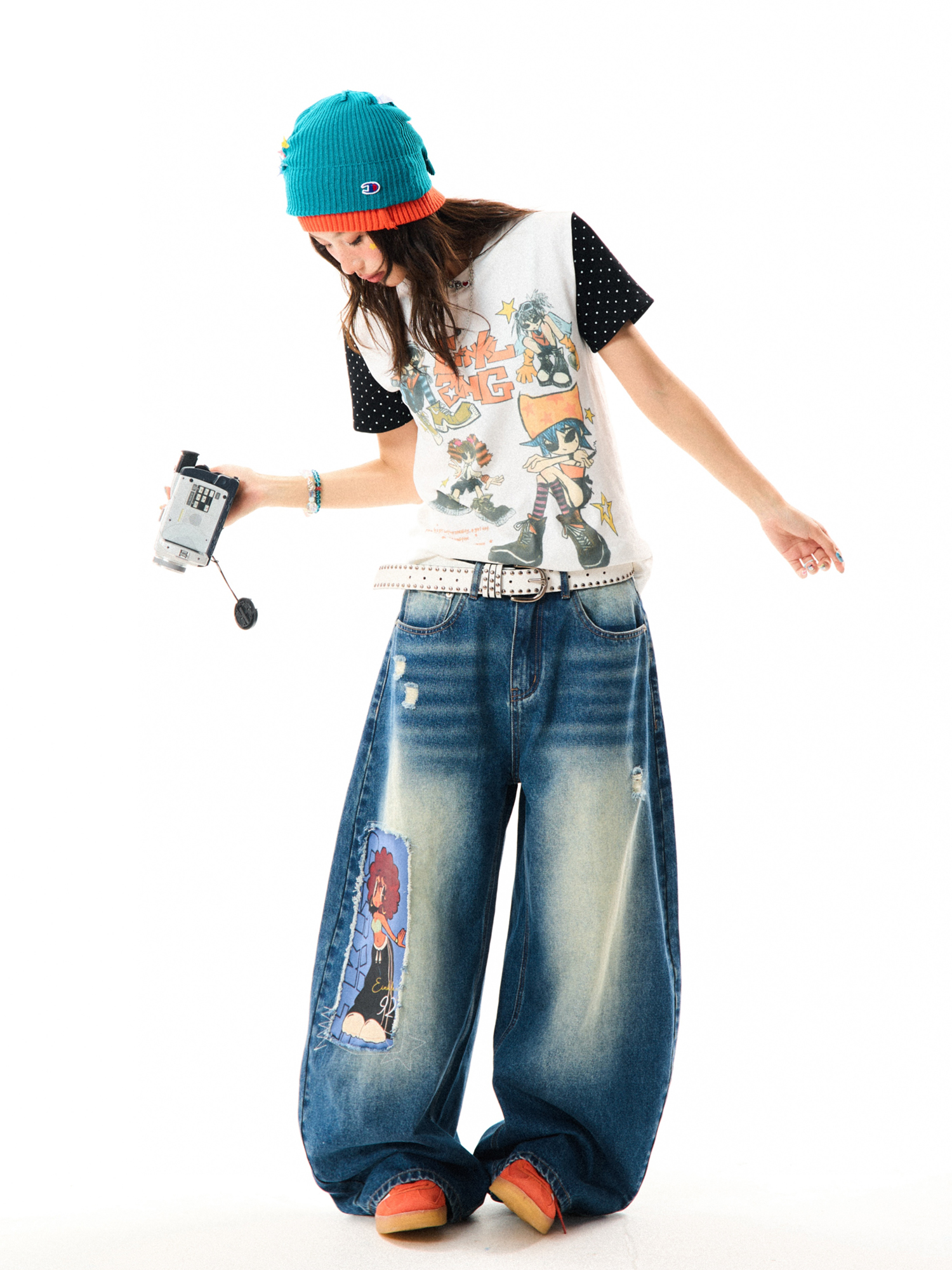 Summer Slim Fit Graffiti T-Shirt for Women - American Rebel Girl Design, Short Sleeve, Casual Street Style Top Summer Slim Fit Graffiti T-Shirt for Women - American Rebel Girl Design, Short Sleeve, Casual Street Style Top