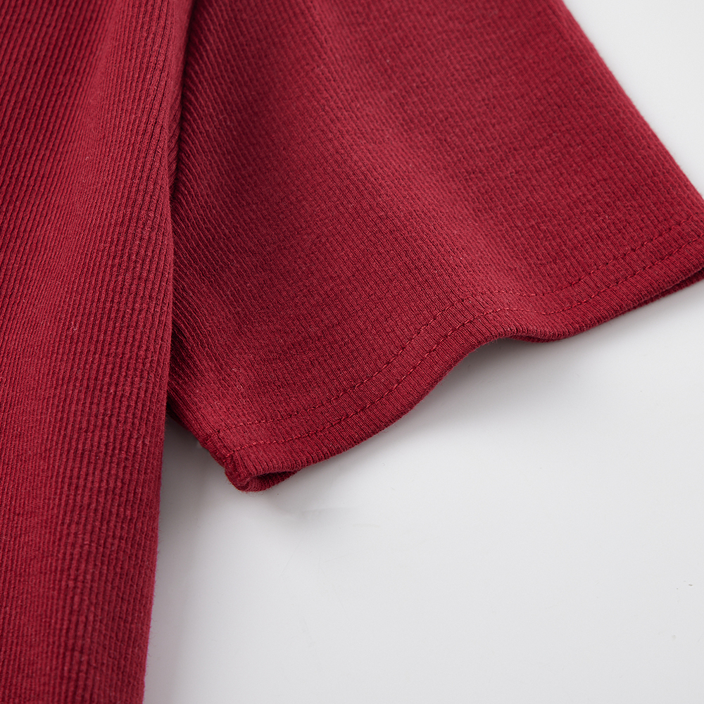 Summer Slim Fit Red Short-Sleeved T-Shirt for Women, Stylish Elegant Shoulder Top, Casual Everyday Wear Summer Slim Fit Red Short-Sleeved T-Shirt for Women, Stylish Elegant Shoulder Top, Casual Everyday Wear