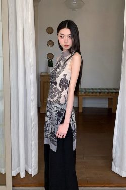 Summer Snake Print High-Elastic Mesh Vest - Trendy Single-Layer Top for a 90s-Inspired Look