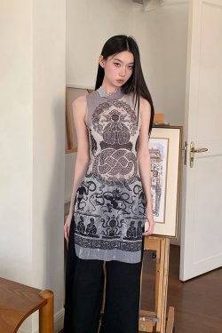 Summer Snake Print High-Elastic Mesh Vest - Trendy Single-Layer Top for a 90s-Inspired Look