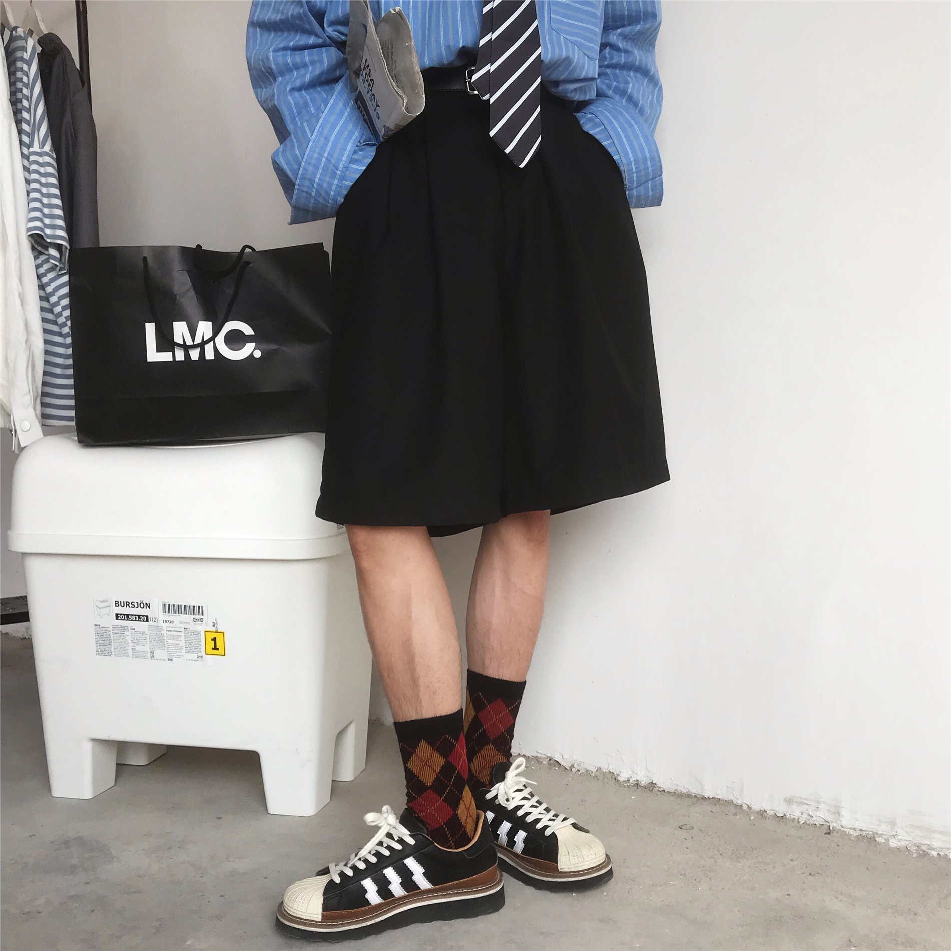 Summer Solid Color Loose High Waist Five-Point Pants - Versatile Retro Korean Style Casual Trousers for Men and Women Summer Solid Color Loose High Waist Five-Point Pants - Versatile Retro Korean Style Casual Trousers for Men and Women