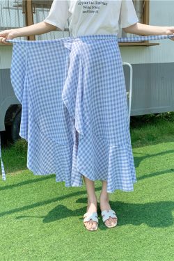 Summer Tie-Up Ruffled One-Piece Beach Skirt for Women, Irregular Fishtail Floral Skirt, TikTok Fairy Style