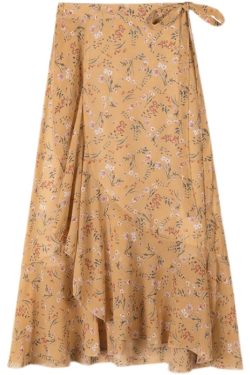 Summer Tie-Up Ruffled One-Piece Beach Skirt for Women, Irregular Fishtail Floral Skirt, TikTok Fairy Style