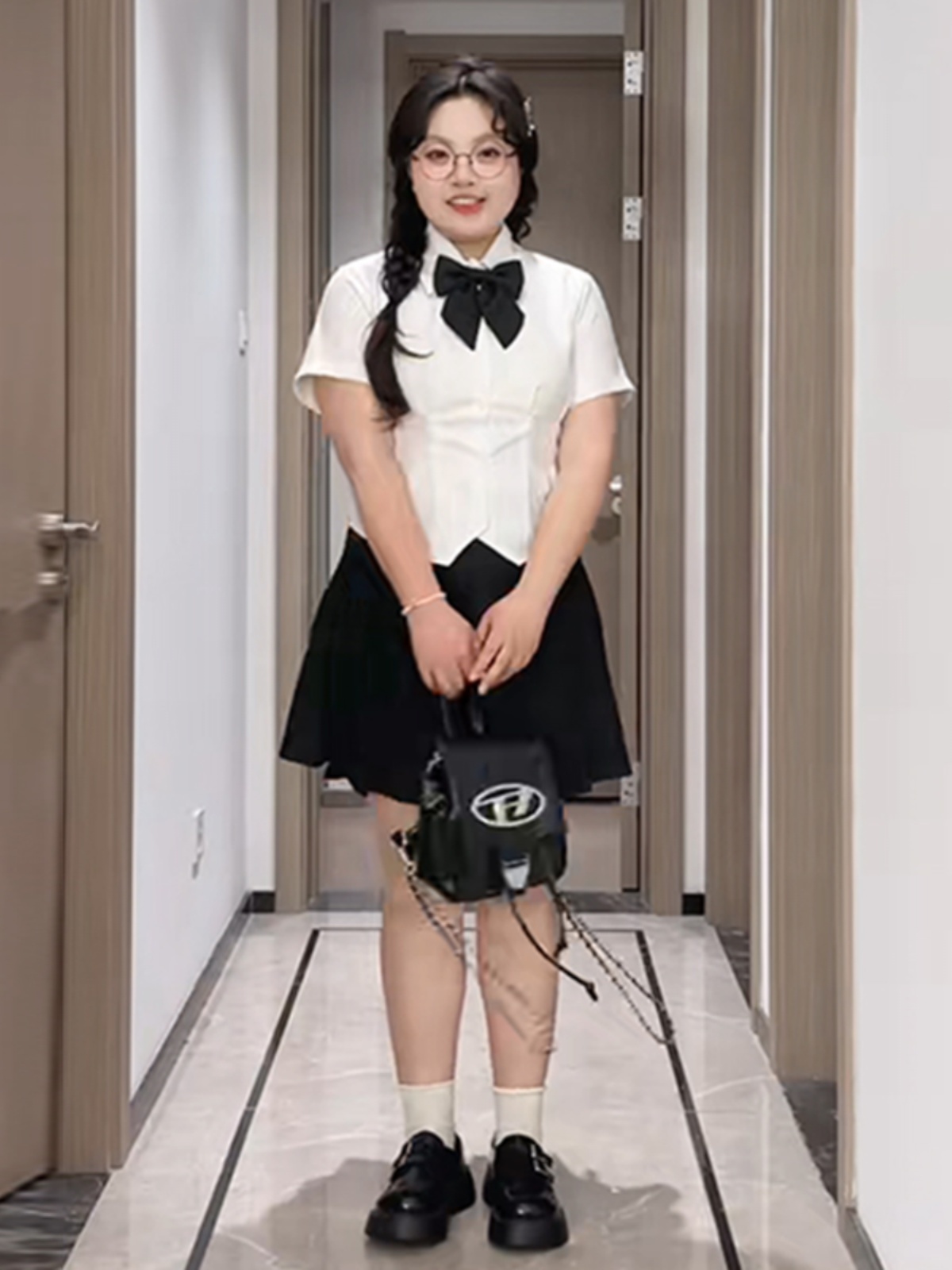 Summer Two-Piece Set for Women - Flattering Pleated Skirt &遮肉 Shirt, Age-Reducing College Style JK Uniform, Perfect for Curvy Figures Summer Two-Piece Set for Women - Flattering Pleated Skirt &遮肉 Shirt, Age-Reducing College Style JK Uniform, Perfect for Curvy Figures