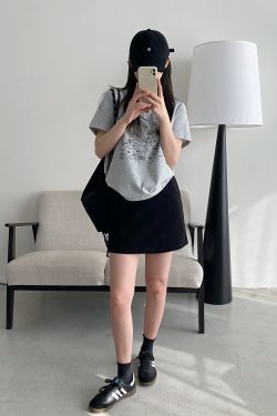 Summer Urban Island Sun Grapefruit Printed T-Shirt - Korean Style Round Neck Short Sleeve Slim Fit Top for Cool Comfort