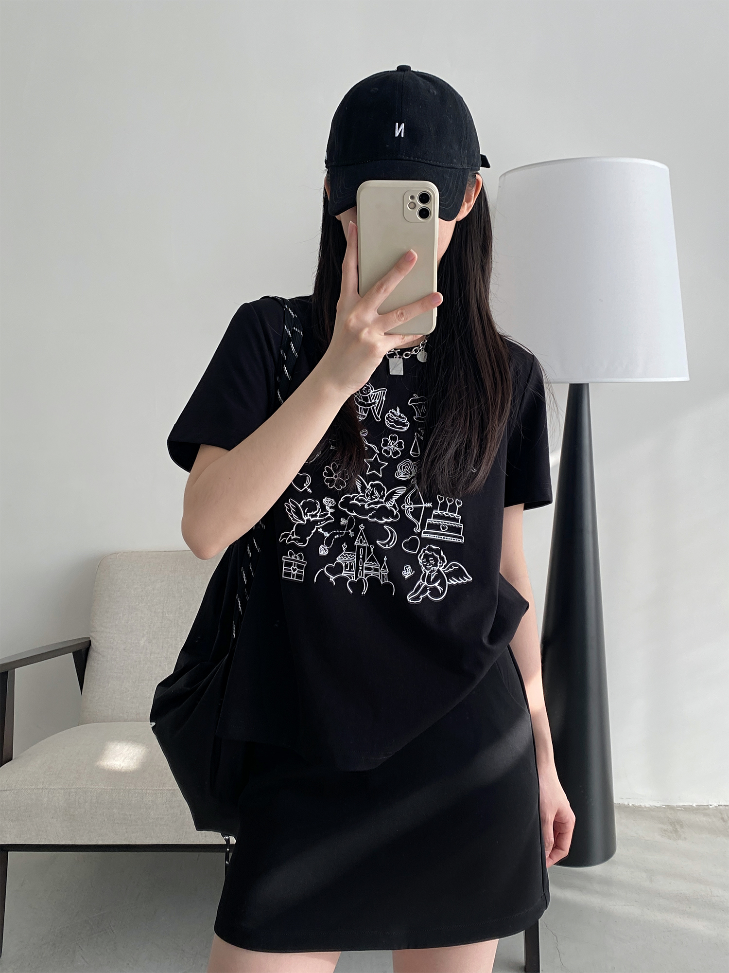 Summer Urban Island Sun Grapefruit Printed T-Shirt - Korean Style Round Neck Short Sleeve Slim Fit Top for Cool Comfort Summer Urban Island Sun Grapefruit Printed T-Shirt - Korean Style Round Neck Short Sleeve Slim Fit Top for Cool Comfort