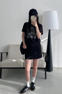 Summer Urban Island Sun Grapefruit Printed T-Shirt - Korean Style Round Neck Short Sleeve Slim Fit Top for Cool Comfort