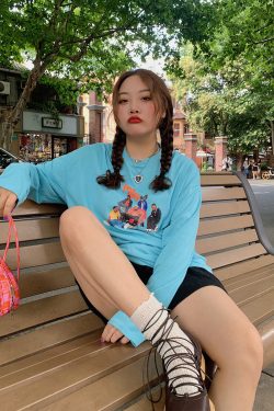 Summer Women's Printed Long Sleeve T-Shirt - Loose Fit, Slimming Round Neck, Sun Protection, Trendy and Stylish