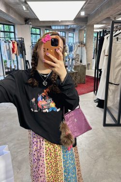 Summer Women's Printed Long Sleeve T-Shirt - Loose Fit, Slimming Round Neck, Sun Protection, Trendy and Stylish