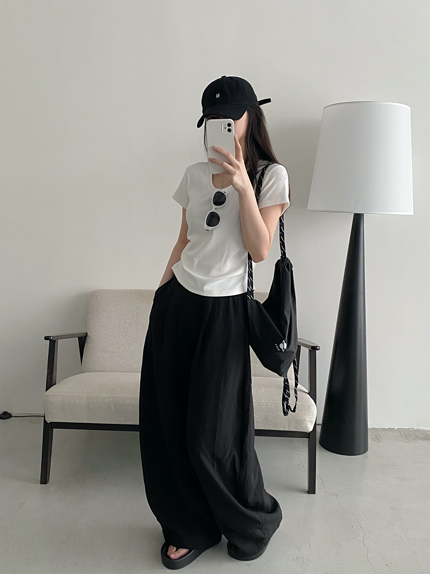 Summer Women's Slim Minimalist Wide-Leg Pants in Sun Grapefruit Linen Tencel - Thin Loose Fit for Effortless Style Summer Women's Slim Minimalist Wide-Leg Pants in Sun Grapefruit Linen Tencel - Thin Loose Fit for Effortless Style