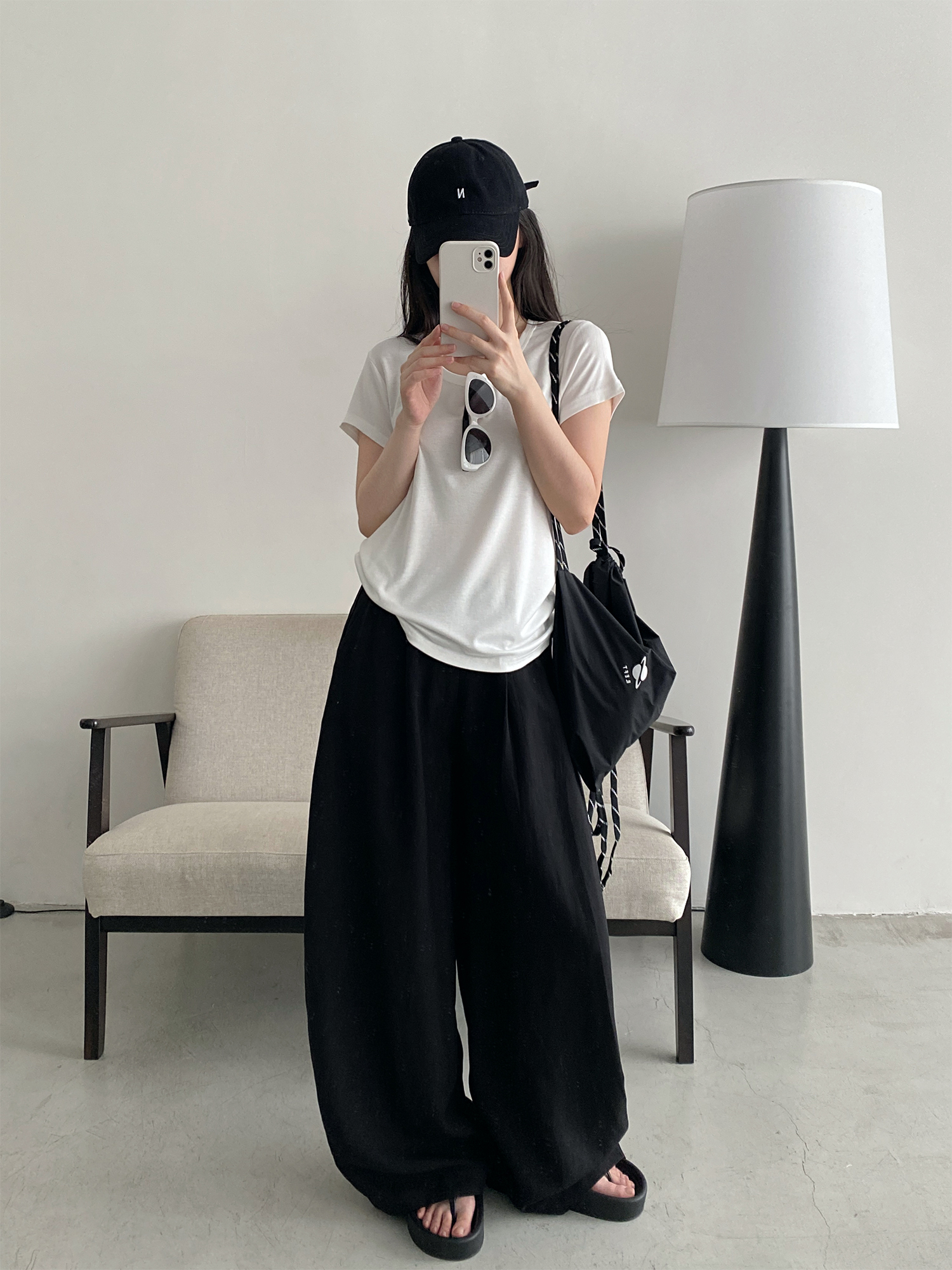 Summer Women's Slim Minimalist Wide-Leg Pants in Sun Grapefruit Linen Tencel - Thin Loose Fit for Effortless Style Summer Women's Slim Minimalist Wide-Leg Pants in Sun Grapefruit Linen Tencel - Thin Loose Fit for Effortless Style