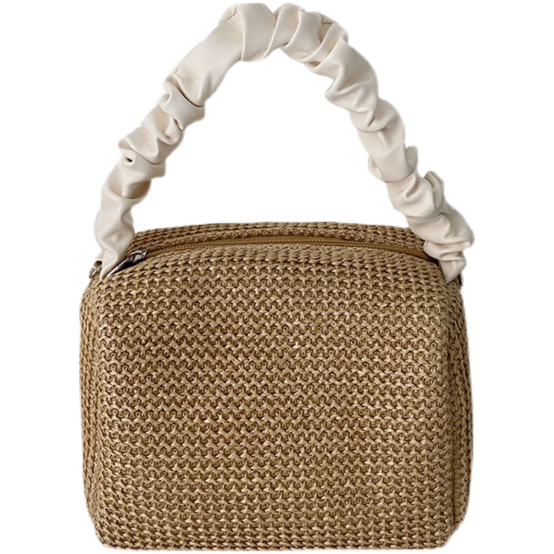 Summer Woven Straw Tote Bag for Women, French Style Color-Blocking Crossbody Bag, 2024 Niche Versatile Chain Design Summer Woven Straw Tote Bag for Women, French Style Color-Blocking Crossbody Bag, 2024 Niche Versatile Chain Design