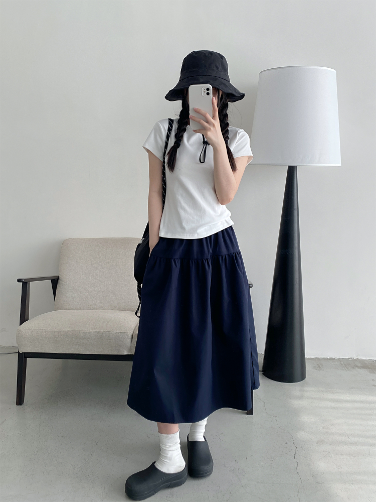 Sun Grapefruit Casual Elastic Waist Short Skirt for Women – Versatile Slimming Loose Sports Skirt for Spring Summer 90s Style Sun Grapefruit Casual Elastic Waist Short Skirt for Women – Versatile Slimming Loose Sports Skirt for Spring Summer 90s Style