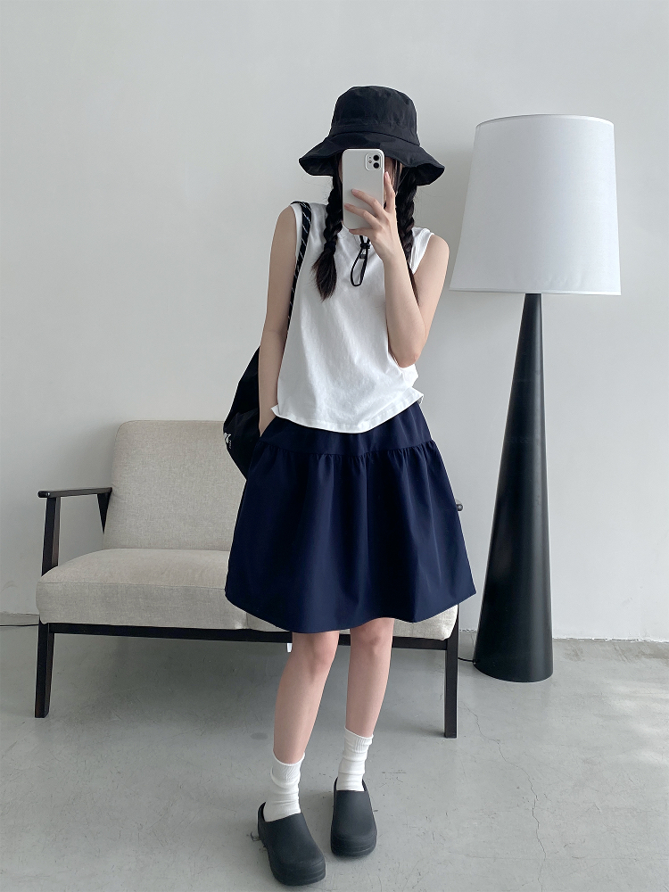 Sun Grapefruit Casual Elastic Waist Short Skirt for Women – Versatile Slimming Loose Sports Skirt for Spring Summer 90s Style Sun Grapefruit Casual Elastic Waist Short Skirt for Women – Versatile Slimming Loose Sports Skirt for Spring Summer 90s Style