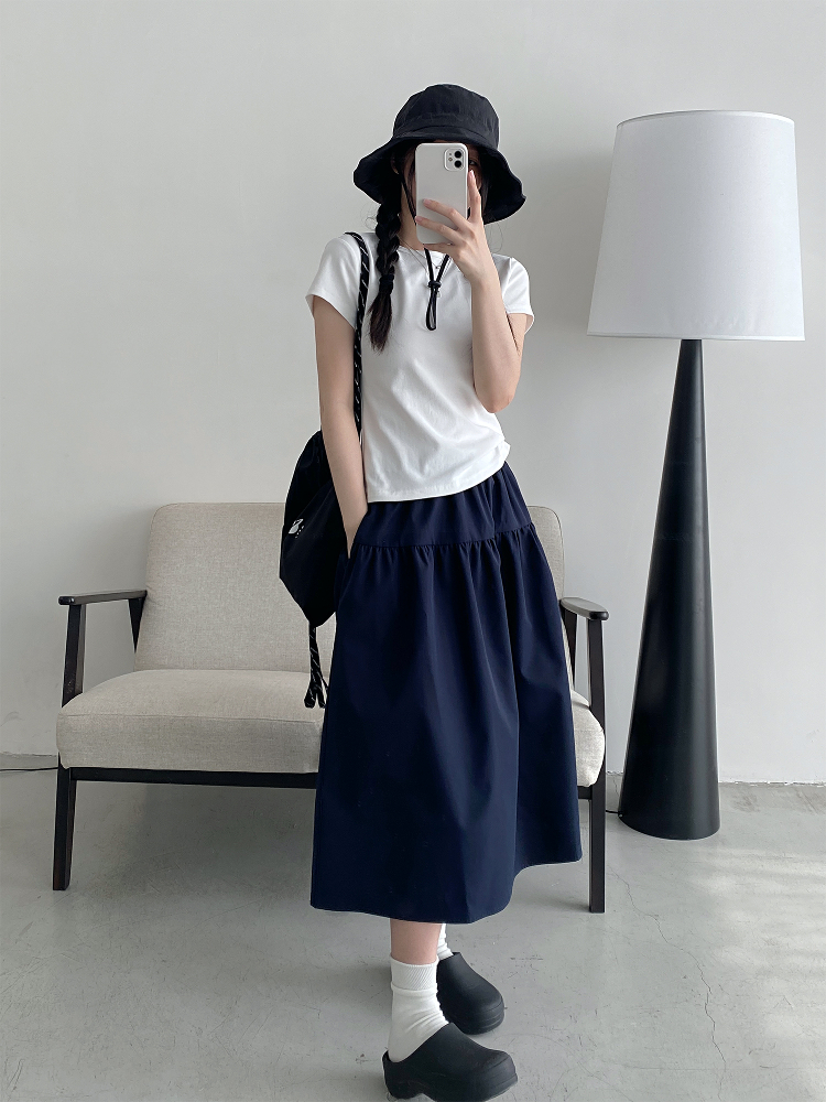 Sun Grapefruit Casual Elastic Waist Short Skirt for Women – Versatile Slimming Loose Sports Skirt for Spring Summer 90s Style Sun Grapefruit Casual Elastic Waist Short Skirt for Women – Versatile Slimming Loose Sports Skirt for Spring Summer 90s Style