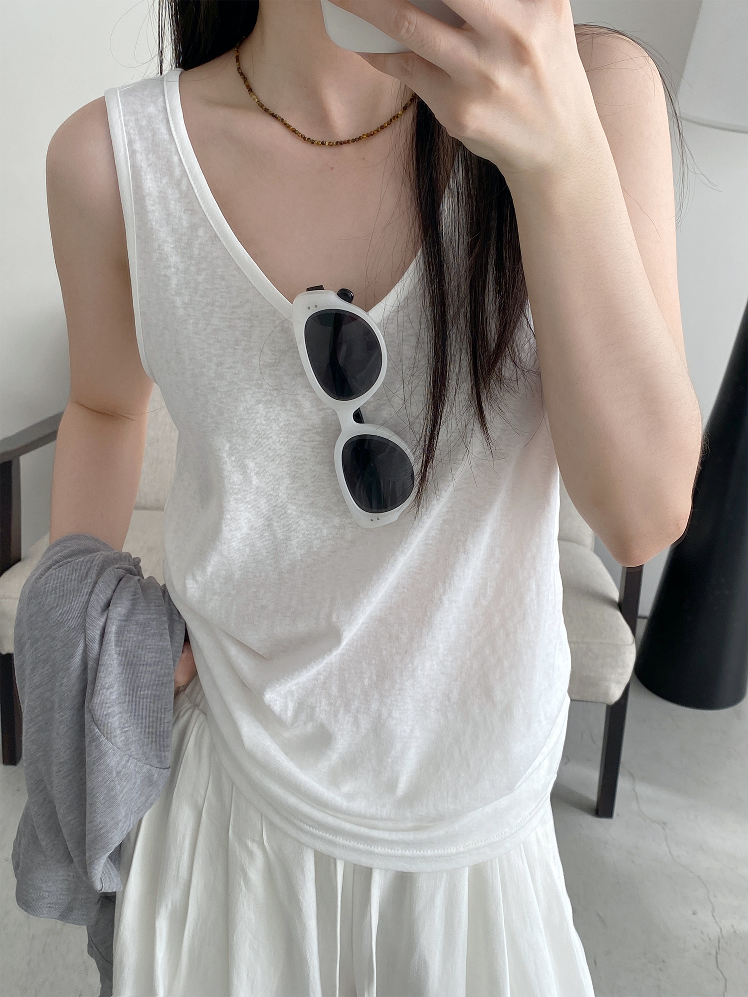 Sun Grapefruit Relaxed Basic Tank Top - Versatile Casual Wear for Outdoor Comfort, Perfect for Lazy Days and Everyday Style Sun Grapefruit Relaxed Basic Tank Top - Versatile Casual Wear for Outdoor Comfort, Perfect for Lazy Days and Everyday Style