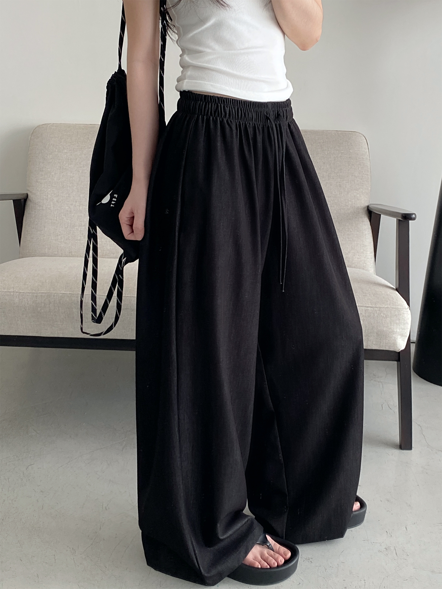 Sun Grapefruit Wide-Leg Denim Pants for Women - Soft, Loose Drape, Versatile Summer Style Sun Grapefruit Wide-Leg Denim Pants for Women - Soft, Loose Drape, Versatile Summer Style