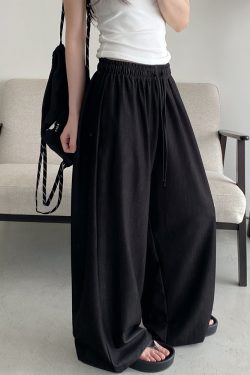 Sun Grapefruit Wide-Leg Denim Pants for Women - Soft, Loose Drape, Versatile Summer Style