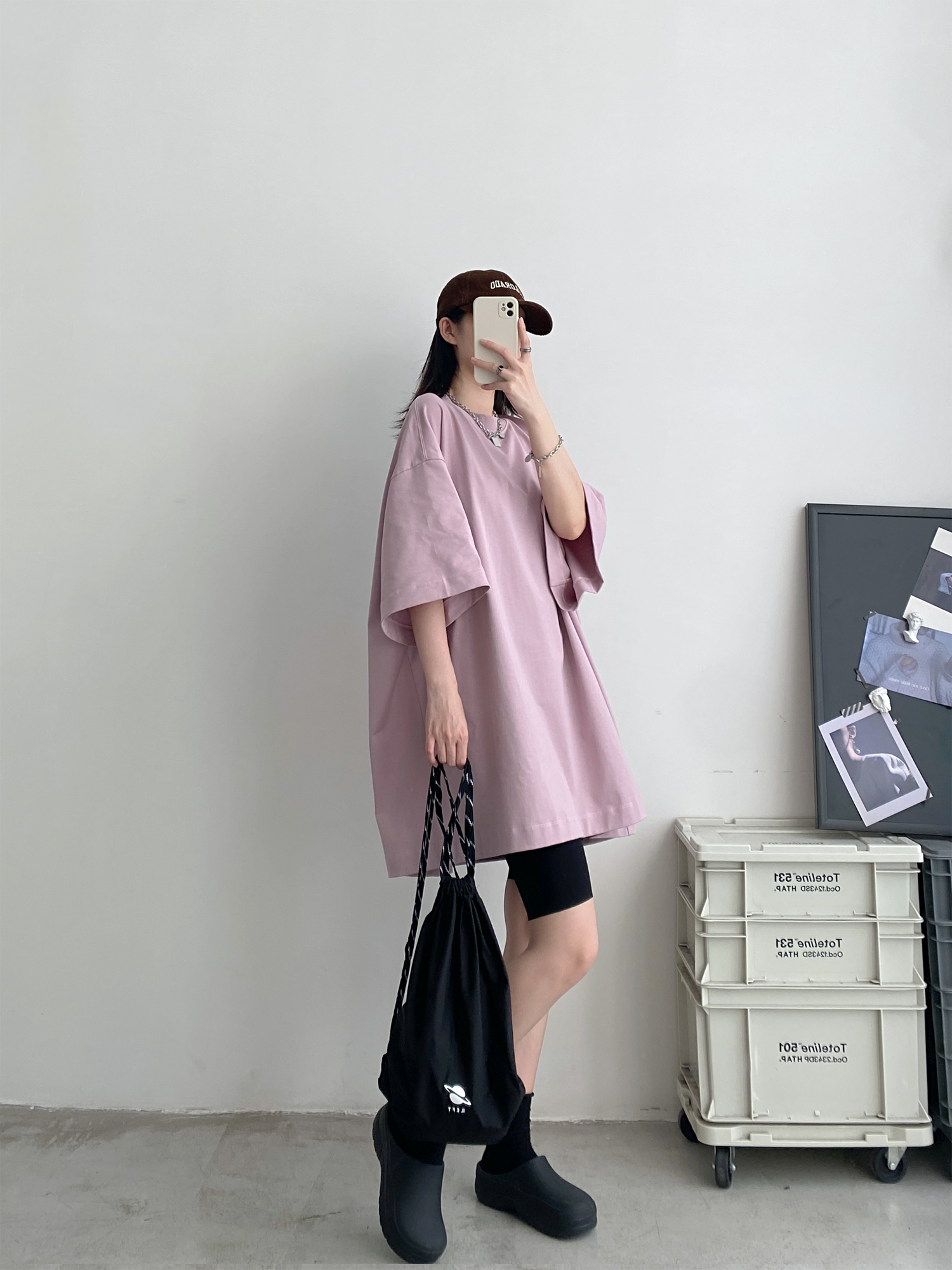 Sun Grapefruit Wide-Neck Short-Sleeve T-Shirt for Women - Unique Big Sleeve, Loose Heavyweight Cotton, Summer Style Sun Grapefruit Wide-Neck Short-Sleeve T-Shirt for Women - Unique Big Sleeve, Loose Heavyweight Cotton, Summer Style