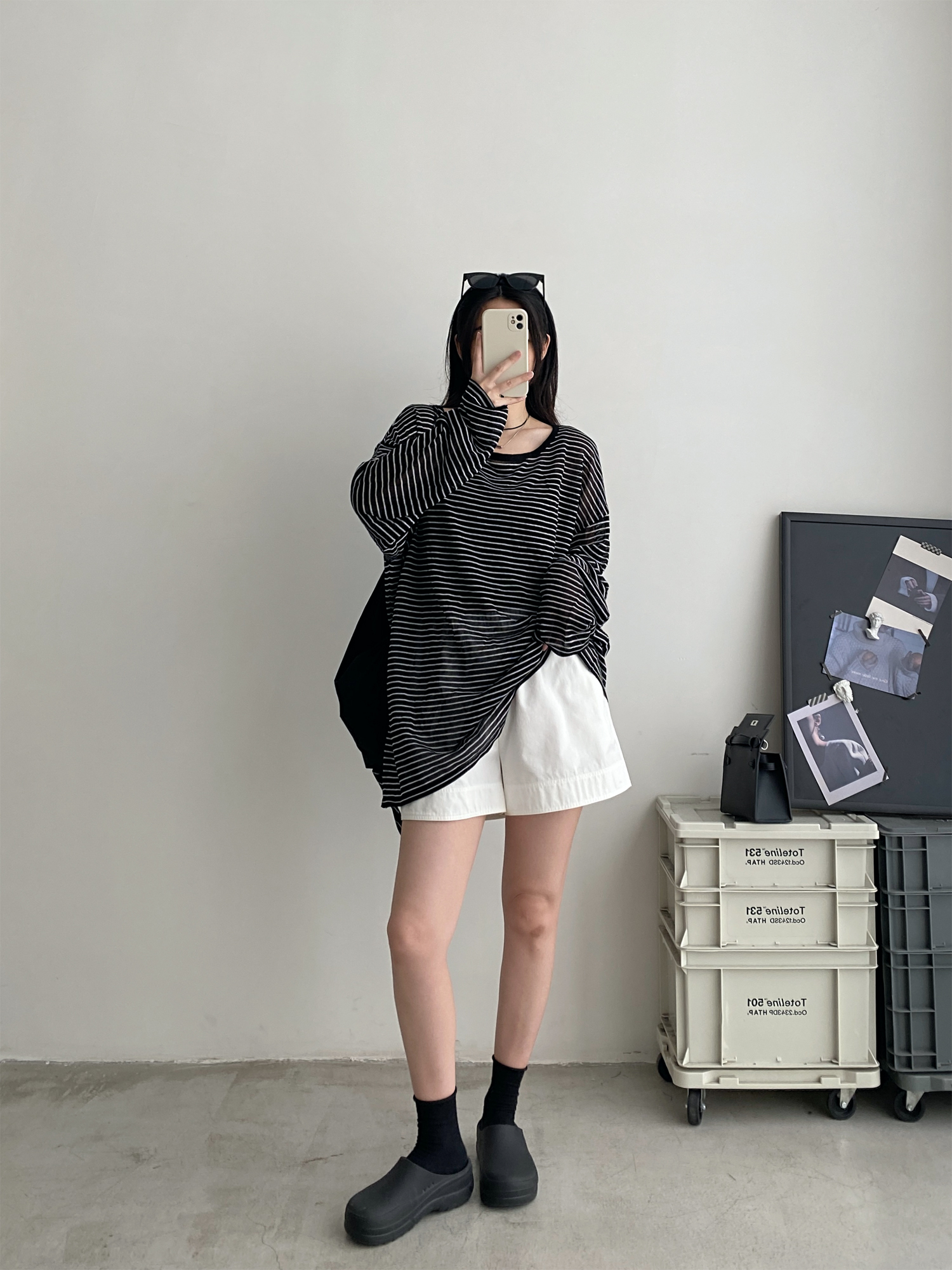 Sun Protection Striped Round Neck Long Sleeve Knitted T-Shirt for Women - Summer Loose Thin Cardigan in Korean Style Sun Protection Striped Round Neck Long Sleeve Knitted T-Shirt for Women - Summer Loose Thin Cardigan in Korean Style