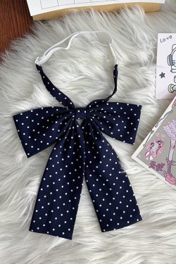 Super Large Polka Dot Bowtie Uniform Accessory - Adjustable Pink Bowknot for Versatile College Style, Cute Pudding Bear Design