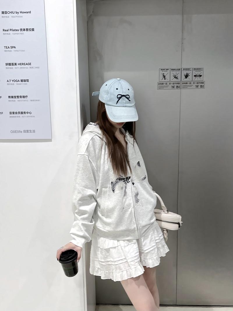 Sweet and Spicy Lace Bow Hoodie Short Jacket for Women - Loose American Style Casual Top, Trendy Y2K Fashion Sweet and Spicy Lace Bow Hoodie Short Jacket for Women - Loose American Style Casual Top, Trendy Y2K Fashion