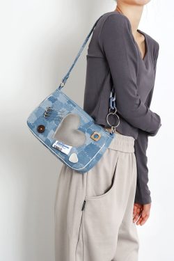 Sweet Cool Heart Cowboy Underarm Bag for Women - Y2K Chain Crossbody Bag, Trendy 90s Style, Unique Niche Design