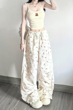 Sweet Cool Spicy Girl Cargo Pants - Loose Straight-Leg Wide-Leg Sports Casual Trousers for a 90s Y2K Inspired Look