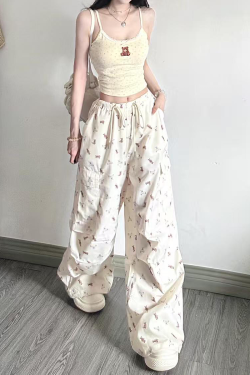 Sweet Cool Spicy Girl Cargo Pants - Loose Straight-Leg Wide-Leg Sports Casual Trousers for a 90s Y2K Inspired Look